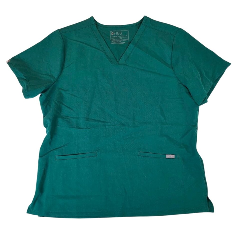 FIGS Women's XL Casma V-Neck Scrub Top Hunter Green 1000213 Uniform PO 5295